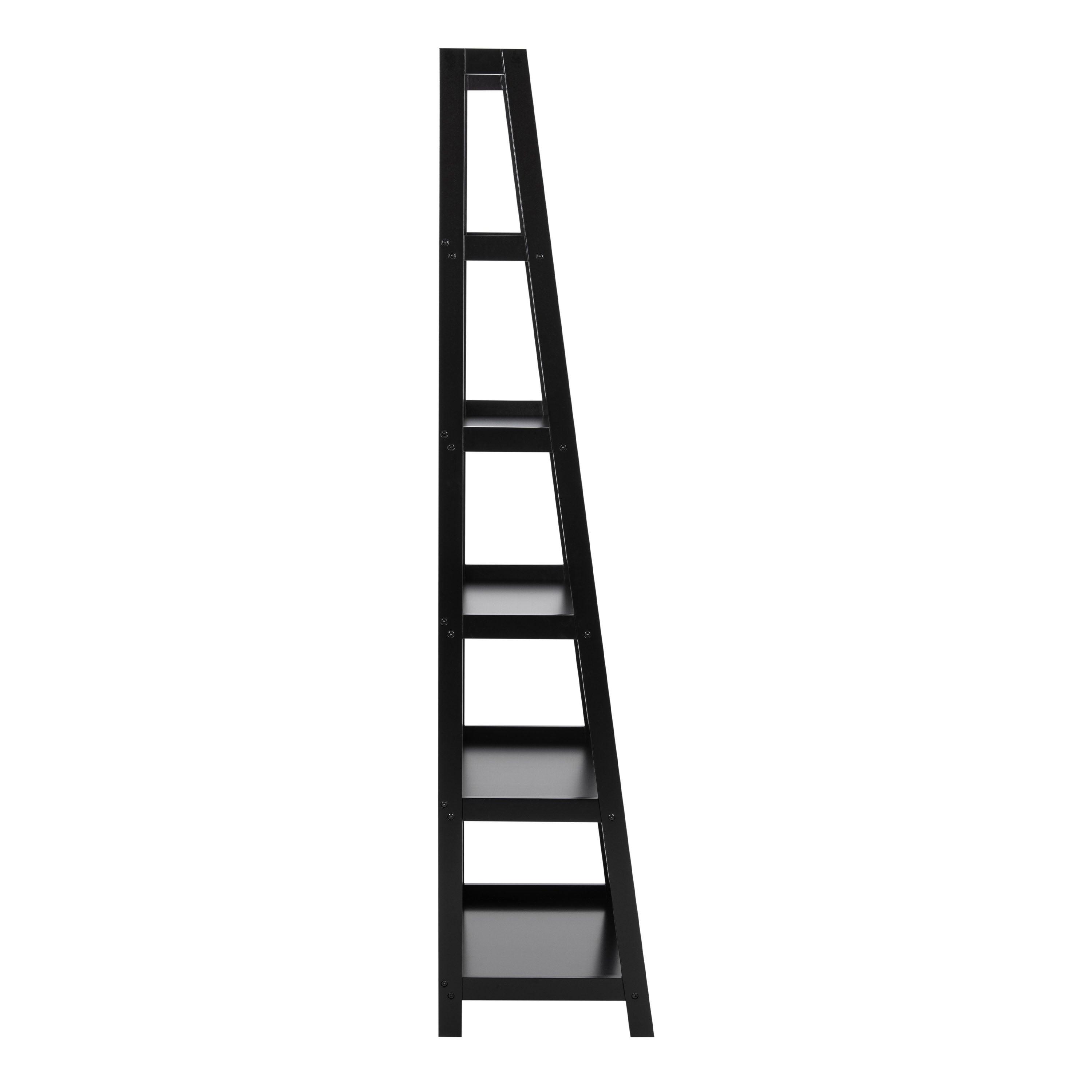 Wally Bookcase with 5 Shelves in Black - image 3