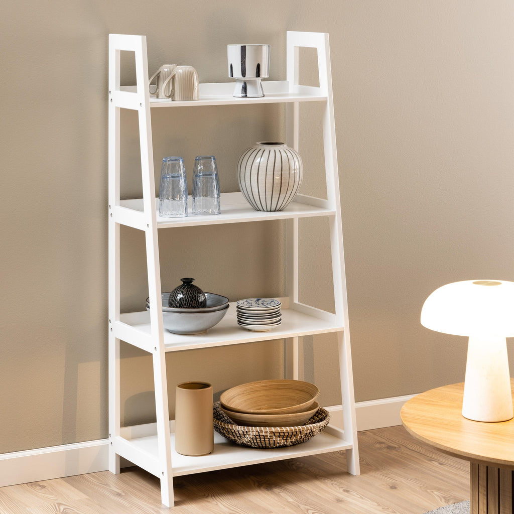 Wally Bookcase with 4 Shelves in White - image 4