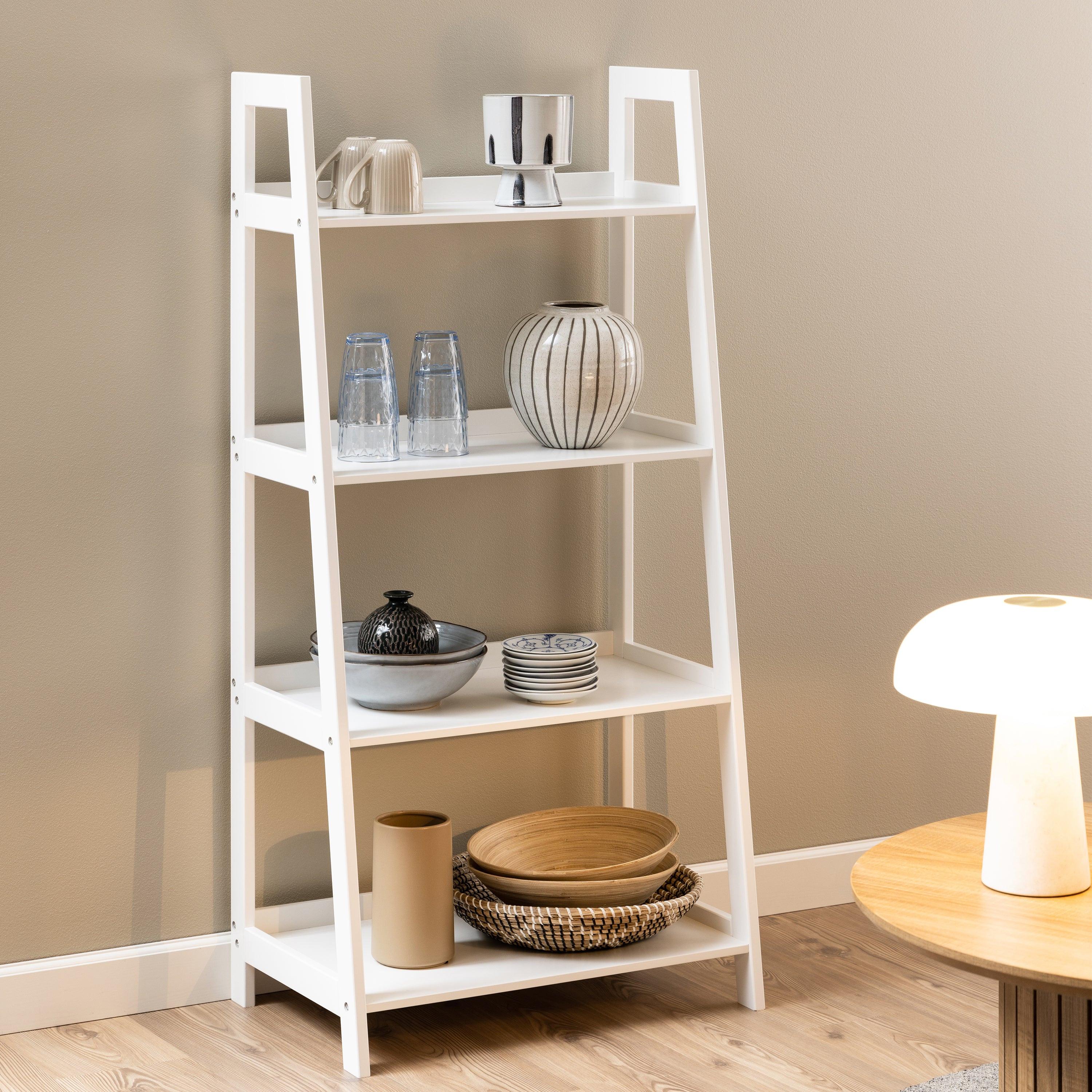 Wally Bookcase with 4 Shelves in White - image 4