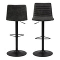 Kimmy Bar Stool in Grey Fabic Set of 2 - image 2
