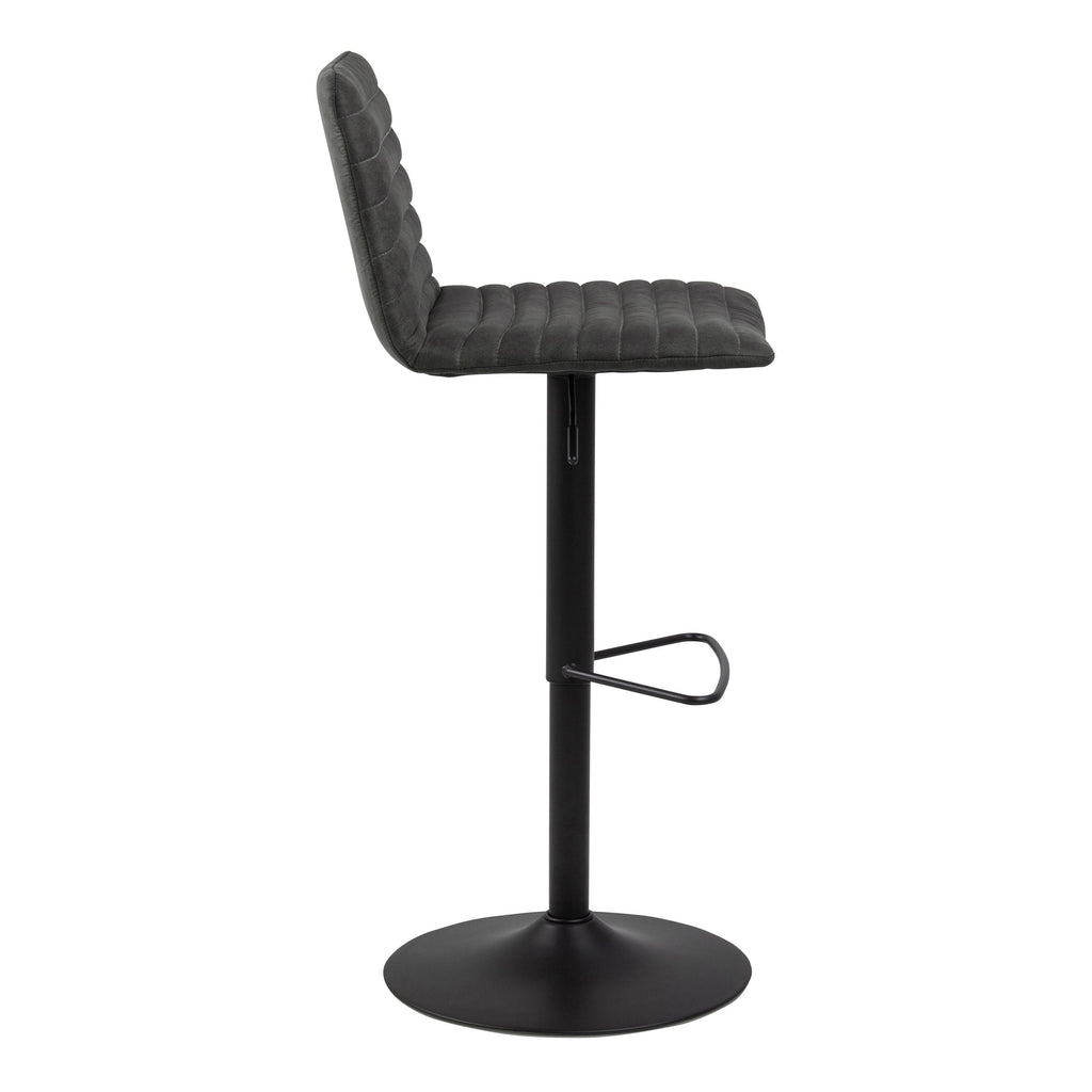 Kimmy Bar Stool in Grey Fabic Set of 2 - image 3