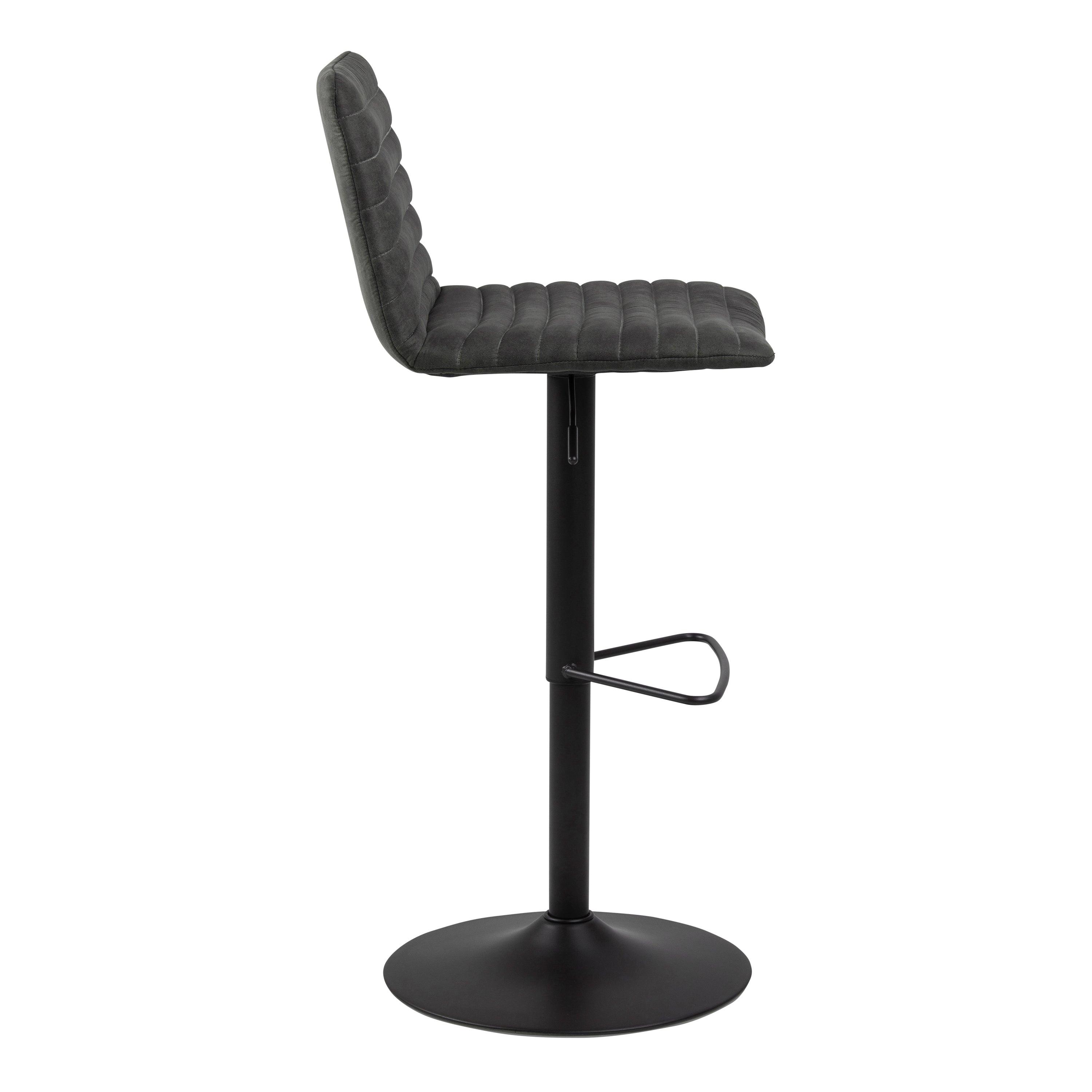 Kimmy Bar Stool in Grey Fabic Set of 2 - image 3