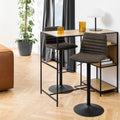 Kimmy Bar Stool in Grey Fabic Set of 2 - image 4