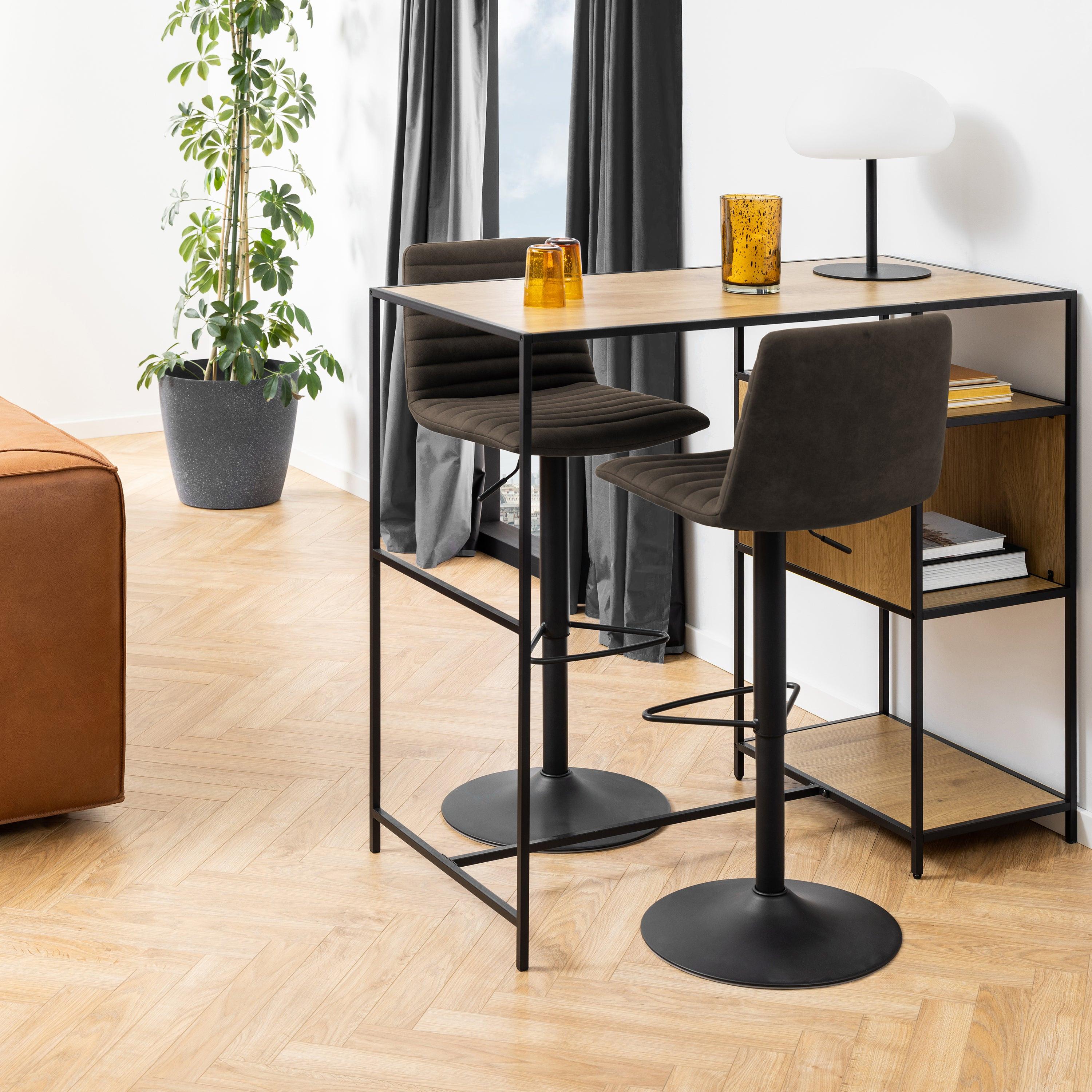 Kimmy Bar Stool in Grey Fabic Set of 2 - image 5