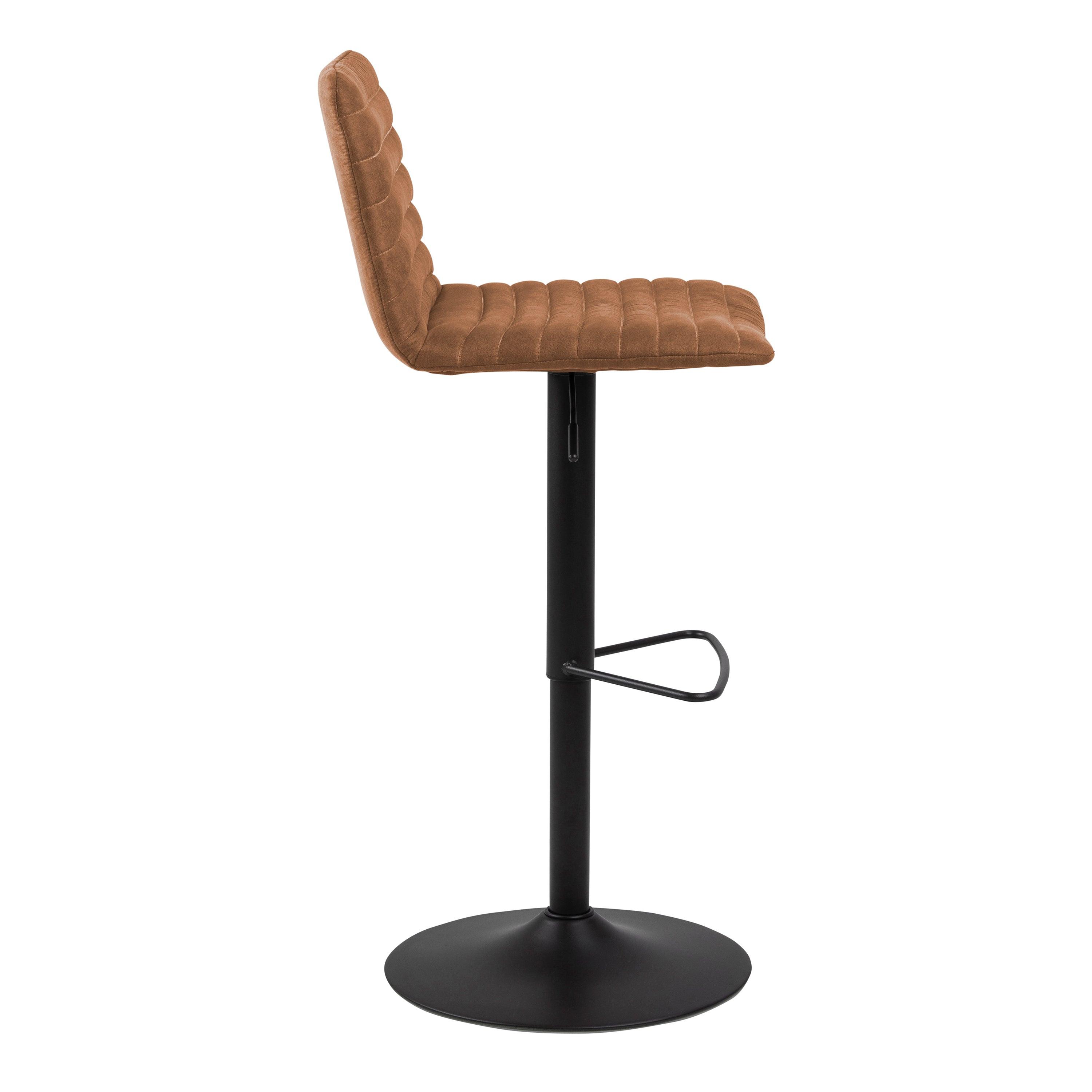 Kimmy Bar Stool with Brown Fabric in Set of 2 - image 3