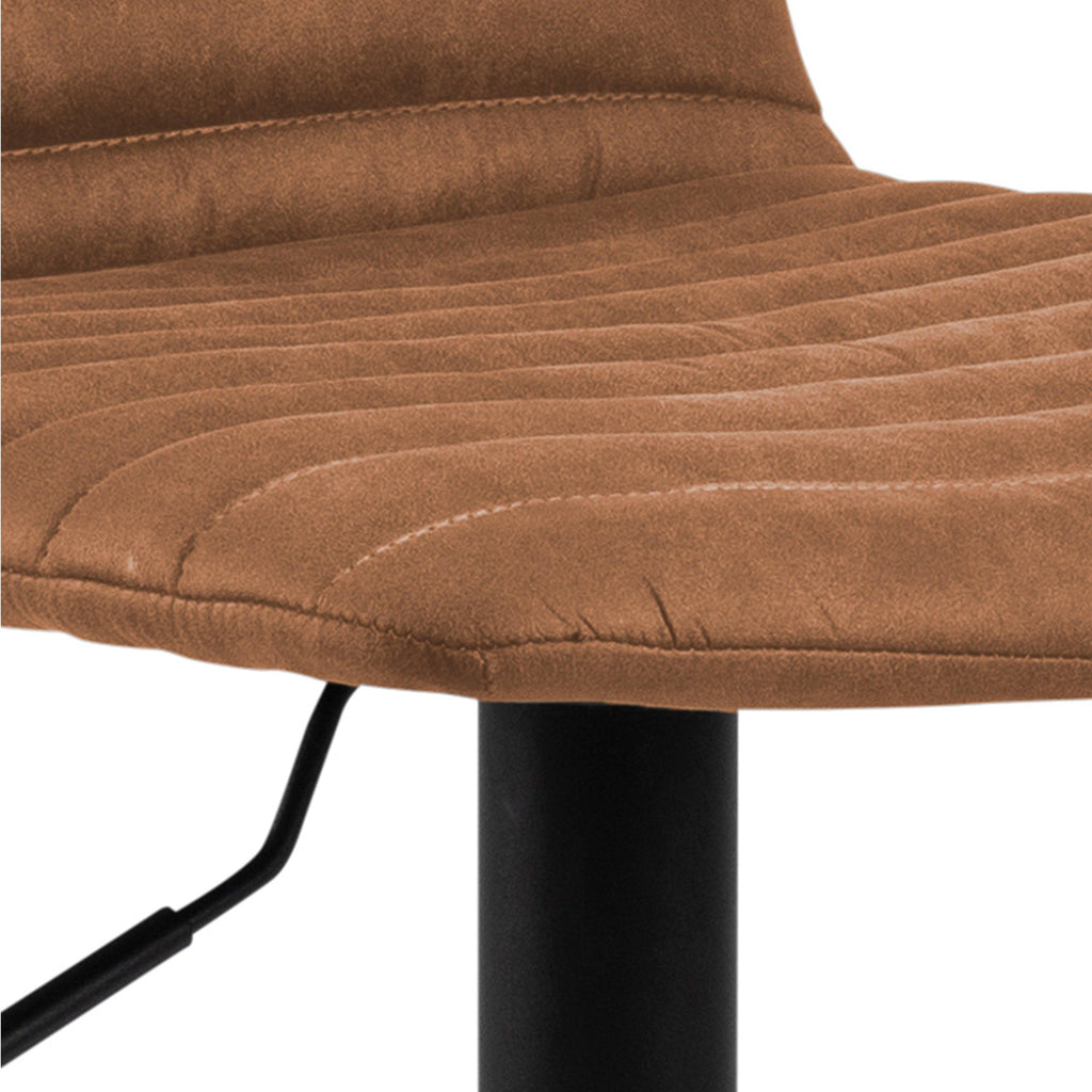 Kimmy Bar Stool with Brown Fabric in Set of 2 - image 8