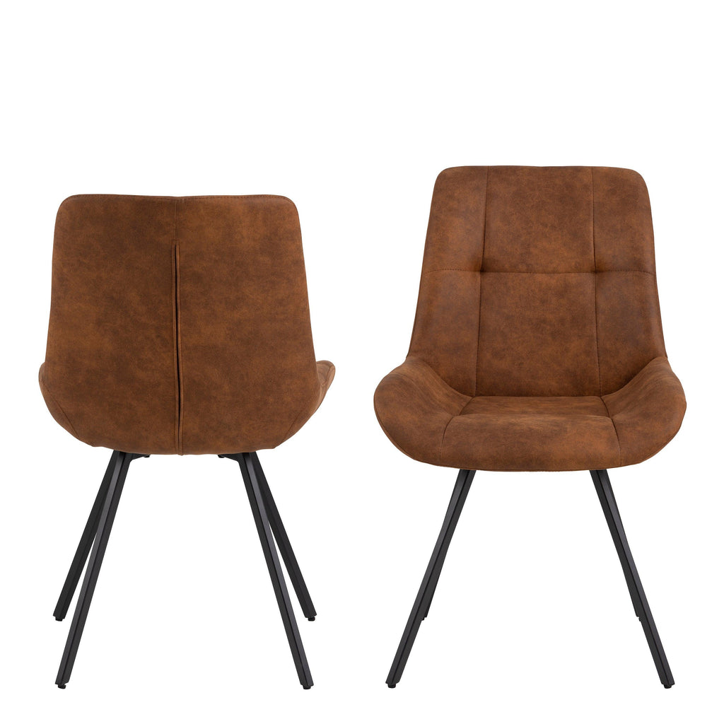 Waylor Dining Chair in Brown Fabric Set of 2 - image 2