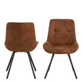 Waylor Dining Chair in Brown Fabric Set of 2 - image 2