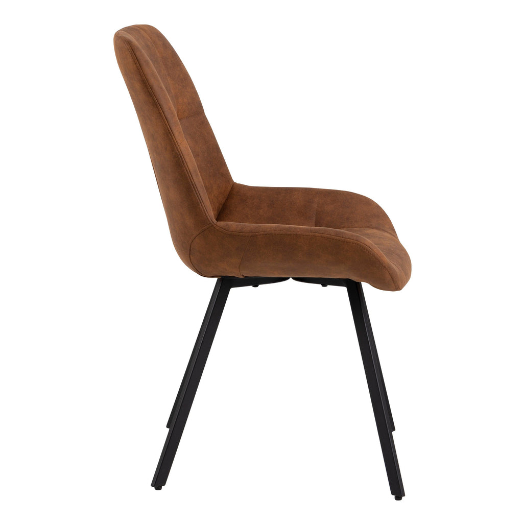 Waylor Dining Chair in Brown Fabric Set of 2 - image 3