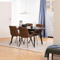 Waylor Dining Chair in Brown Fabric Set of 2 - image 4