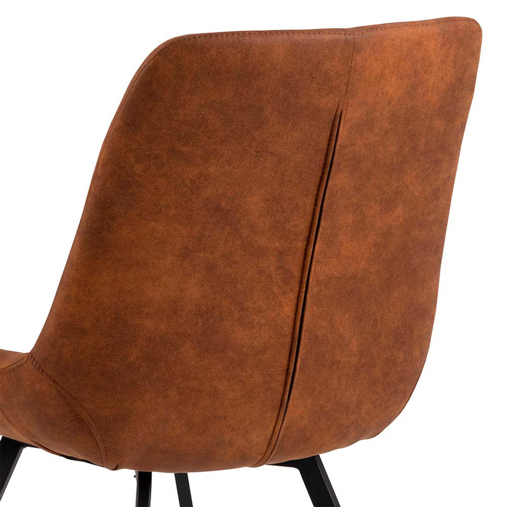 Waylor Dining Chair in Brown Fabric Set of 2 - image 7