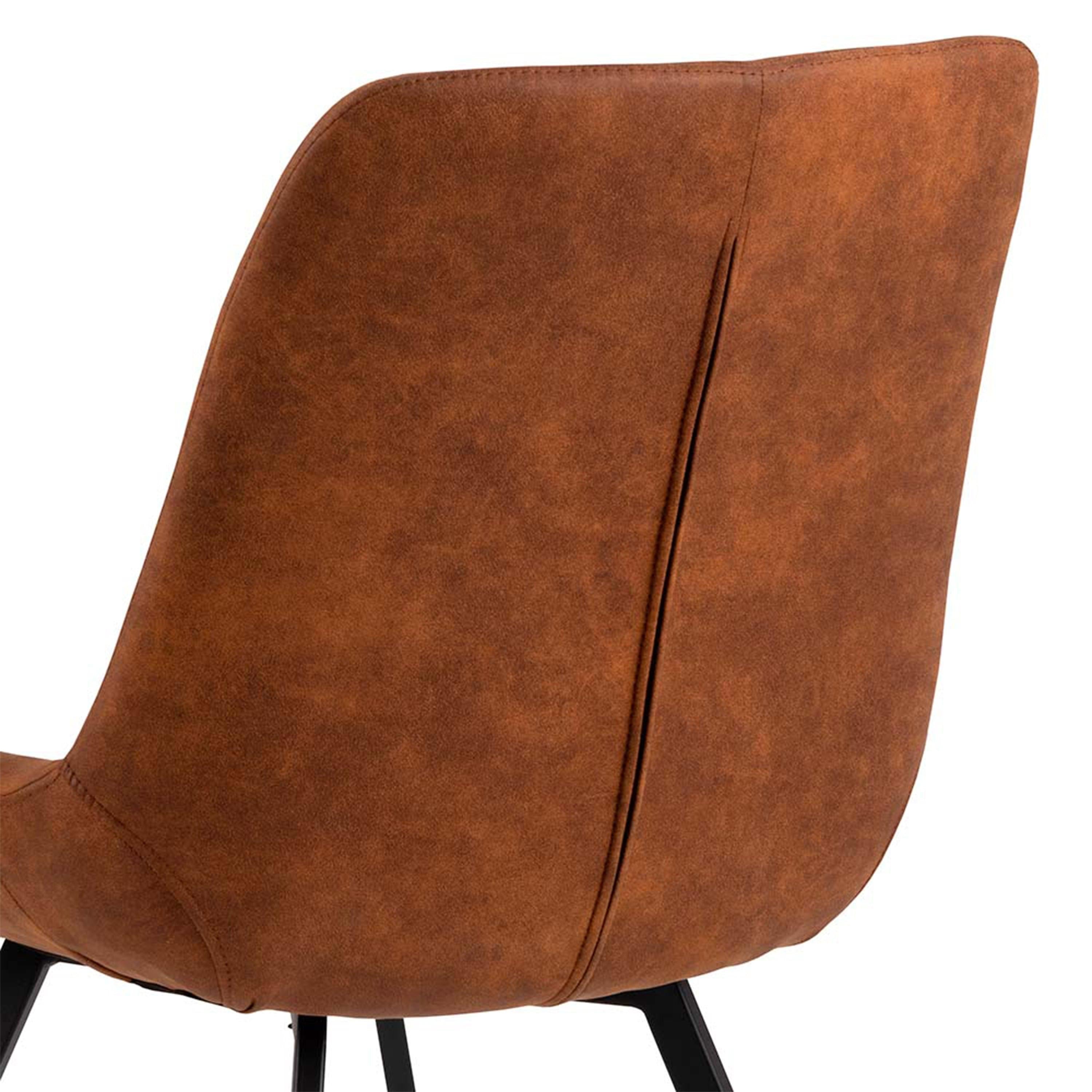 Waylor Dining Chair in Brown Fabric Set of 2 - image 7