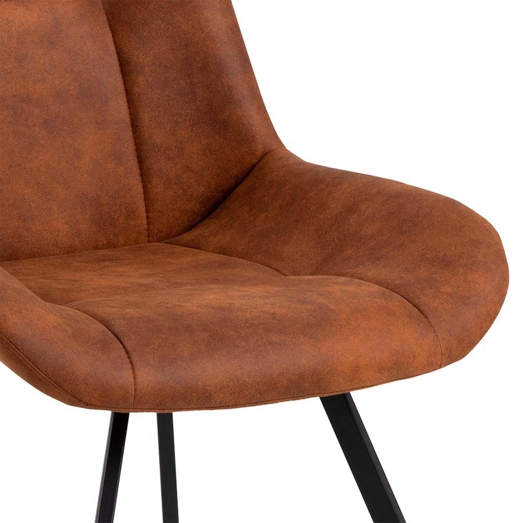 Waylor Dining Chair in Brown Fabric Set of 2 - image 8
