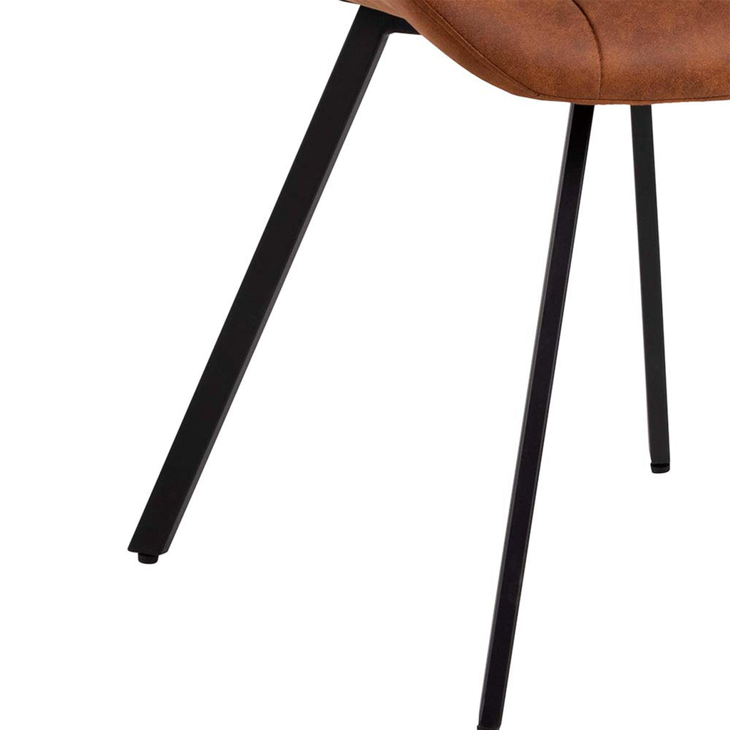 Waylor Dining Chair in Brown Fabric Set of 2 - image 9