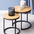 Spiro Round Nest of Tables in Oak - image 4