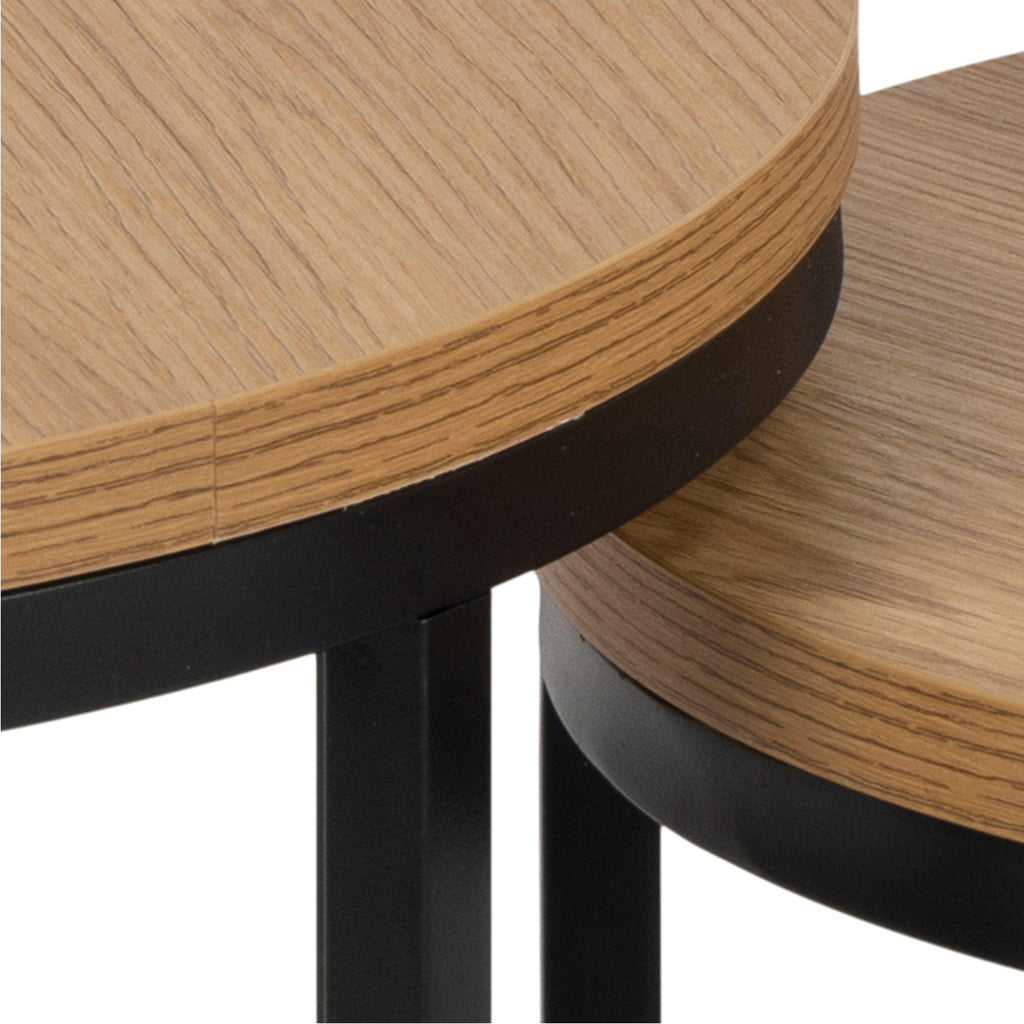 Spiro Round Nest of Tables in Oak - image 6