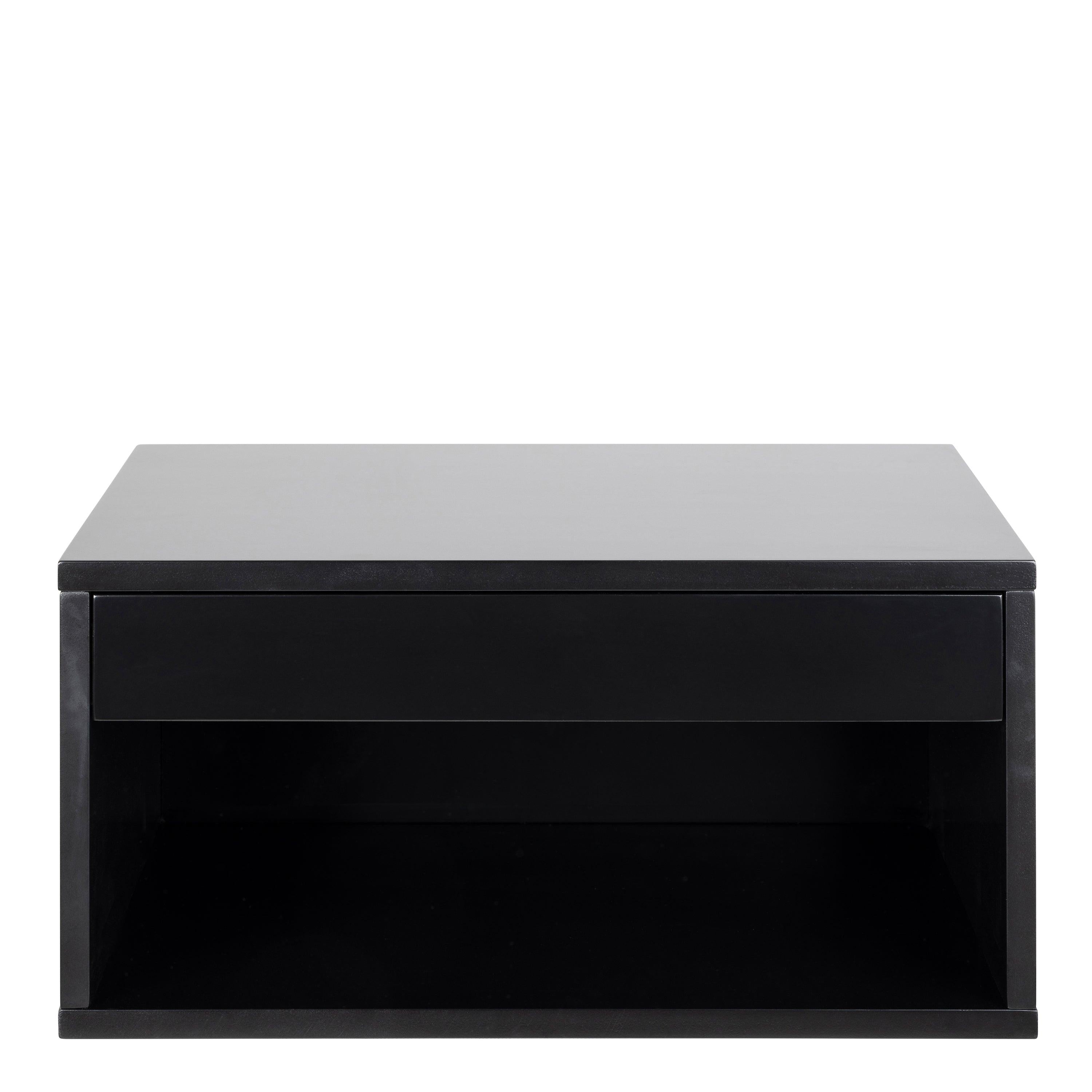 Cholet Square Bedside Table with 1 Drawer in Black - image 2