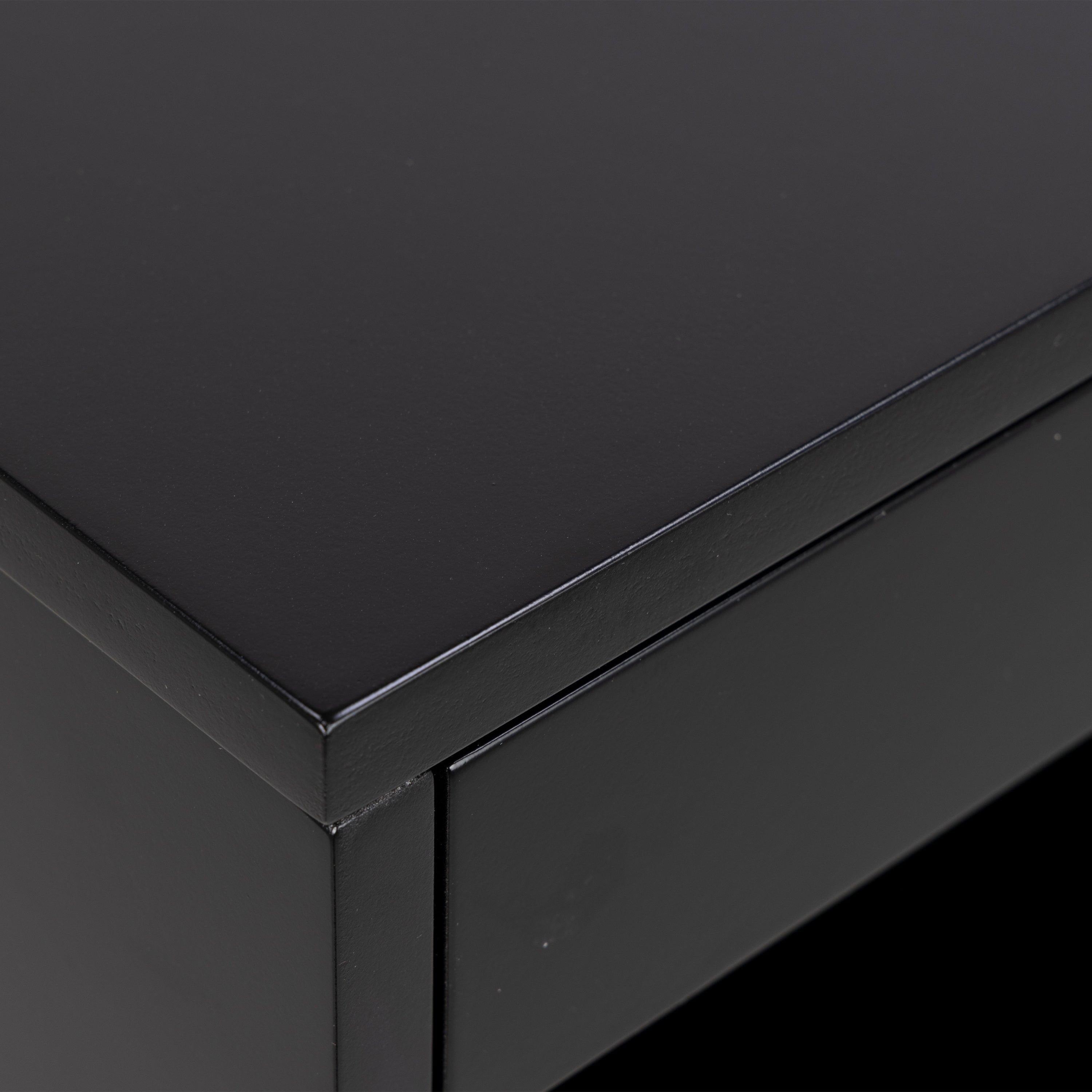 Cholet Square Bedside Table with 1 Drawer in Black - image 5