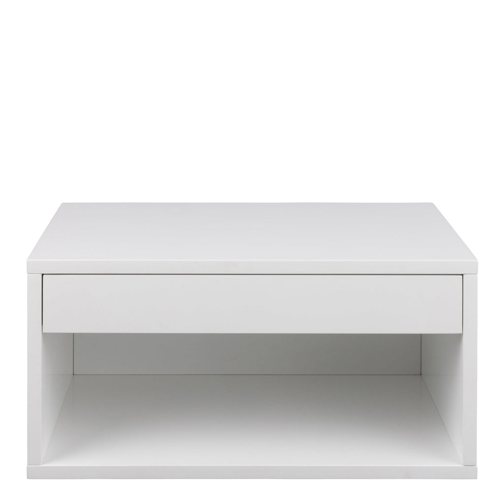Cholet Square Bedside Table with 1 Drawer in White - image 2