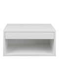Cholet Square Bedside Table with 1 Drawer in White - image 2