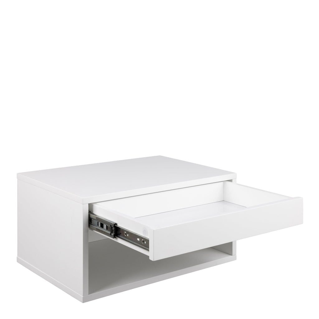 Cholet Square Bedside Table with 1 Drawer in White - image 3