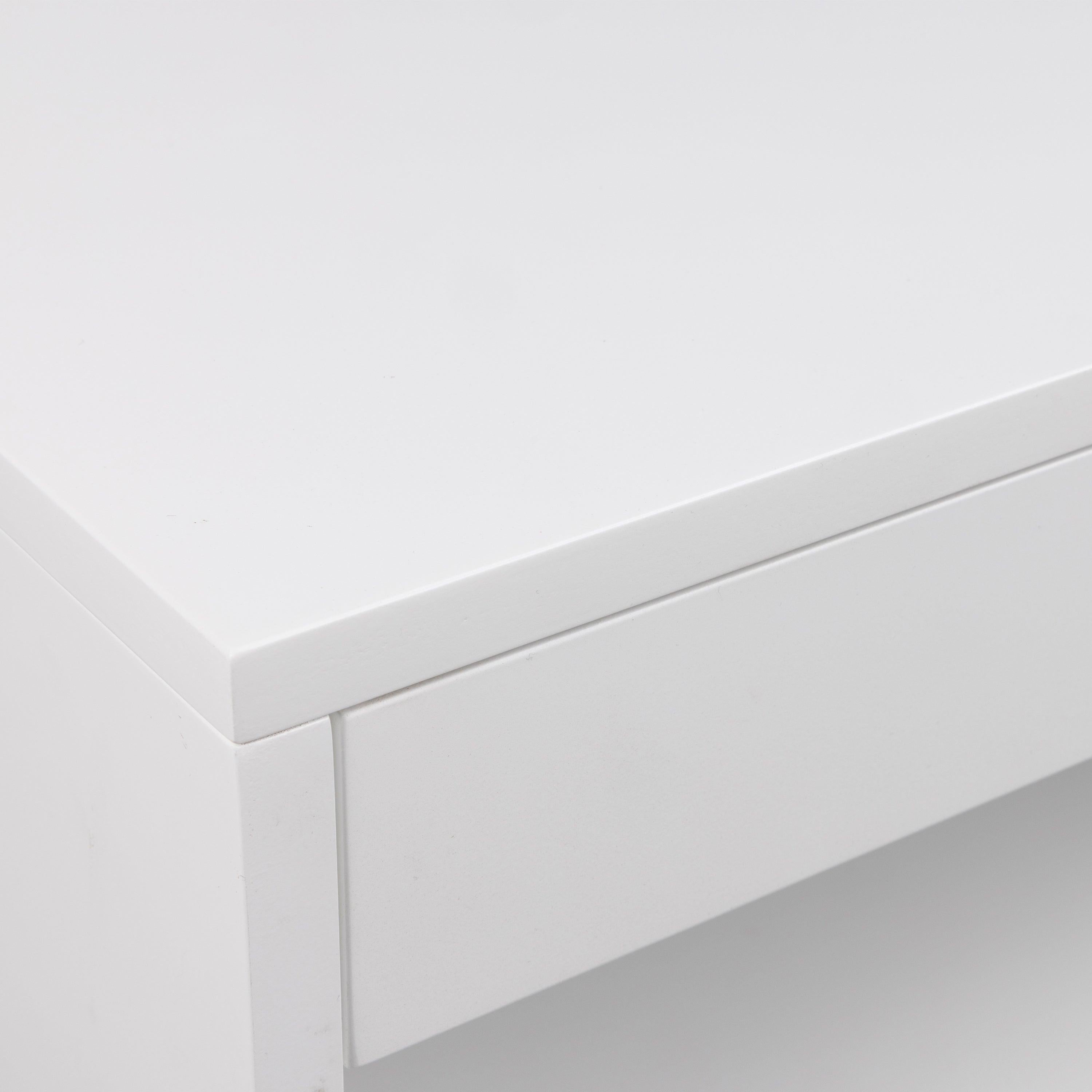 Cholet Square Bedside Table with 1 Drawer in White - image 5