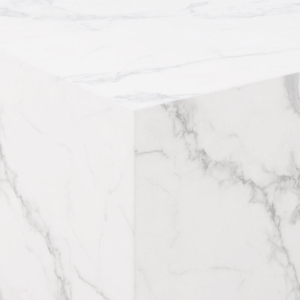 Dice Square Coffee Table Set in White Marble Carrara - image 6