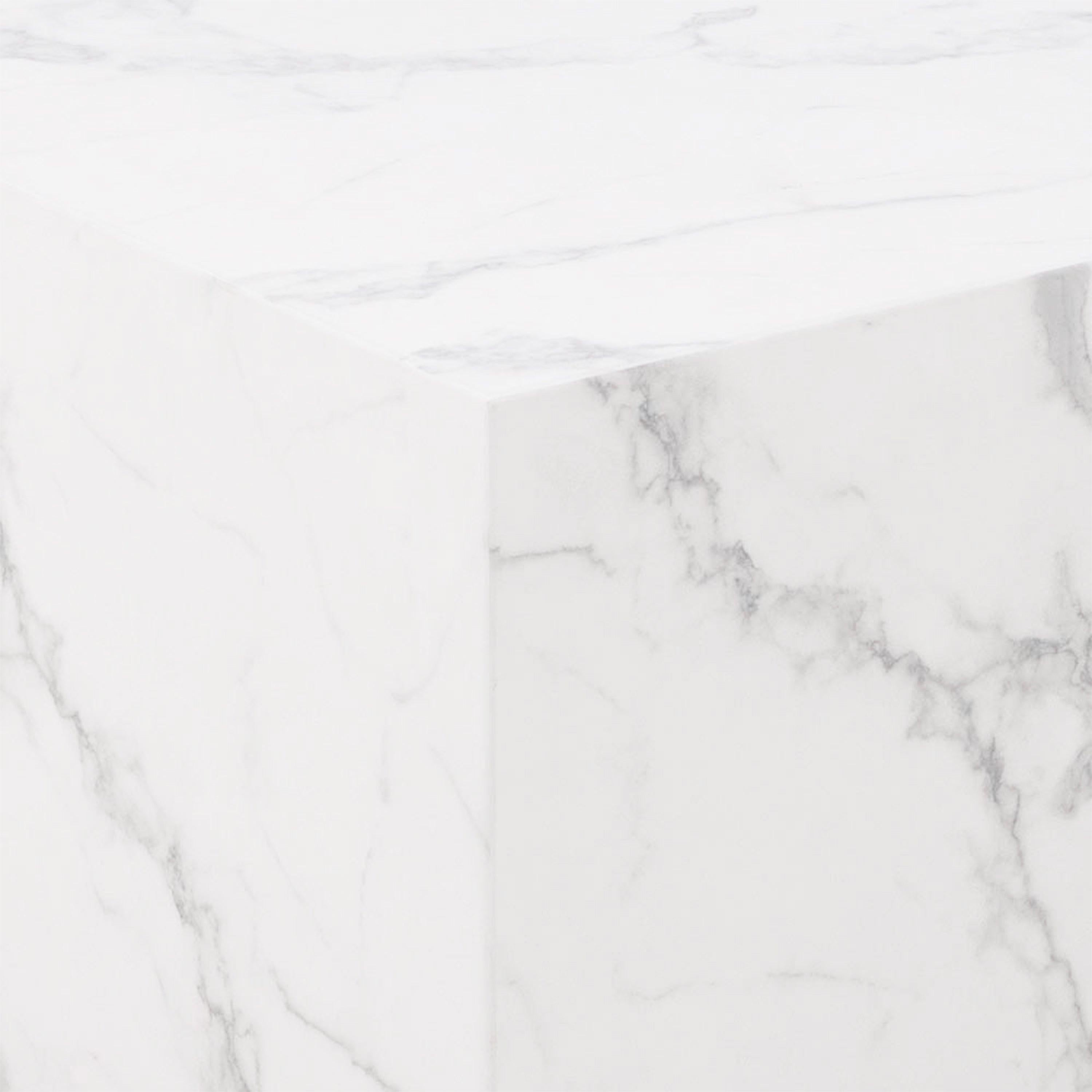 Dice Square Coffee Table Set in White Marble Carrara - image 6