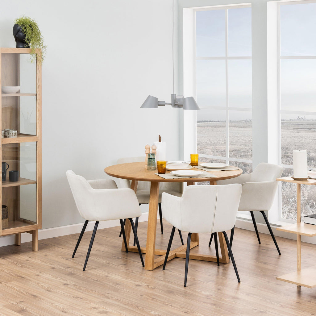 Malika Round Dining Table in Oak - image 3