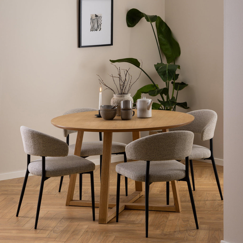 Malika Round Dining Table in Oak - image 4