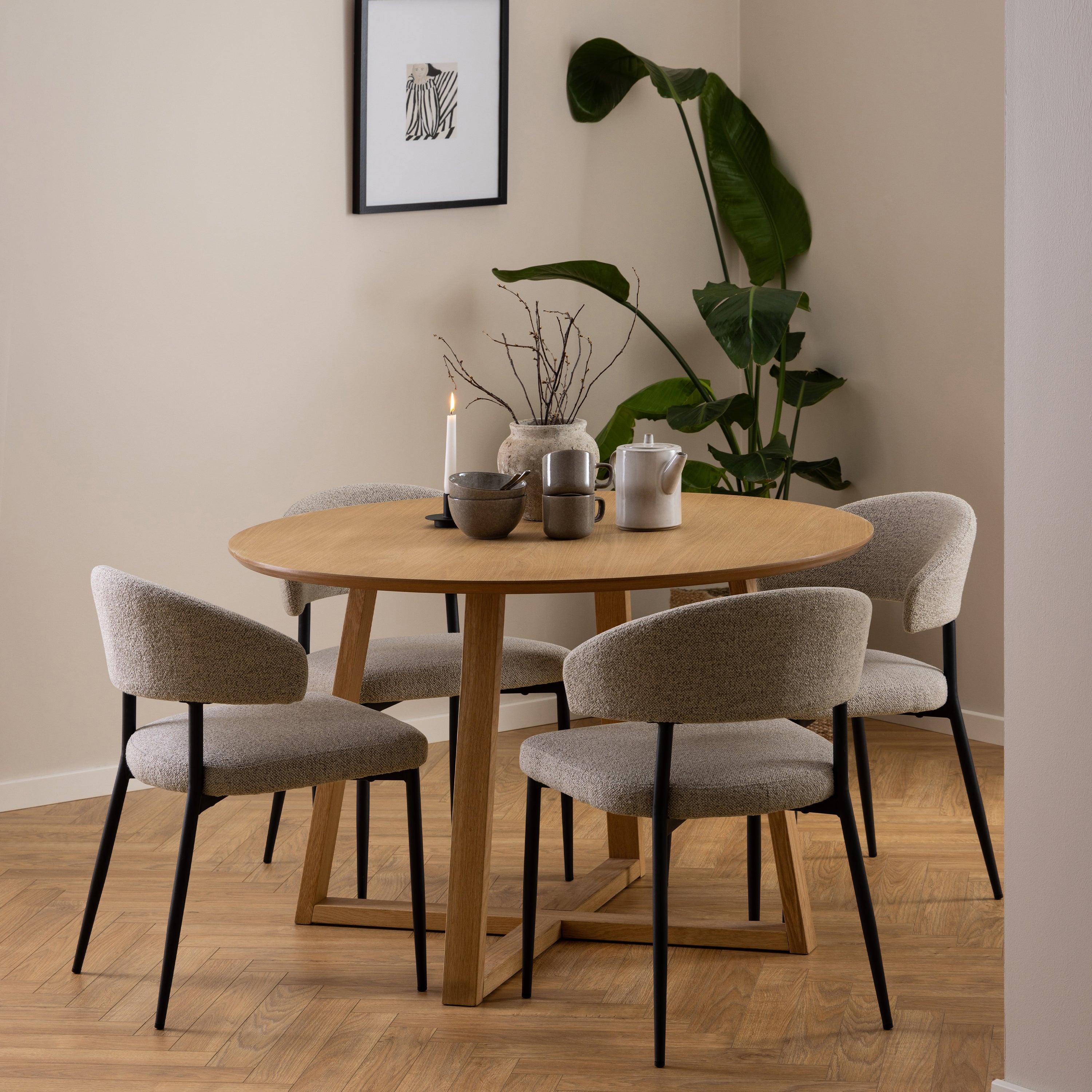 Malika Round Dining Table in Oak - image 4