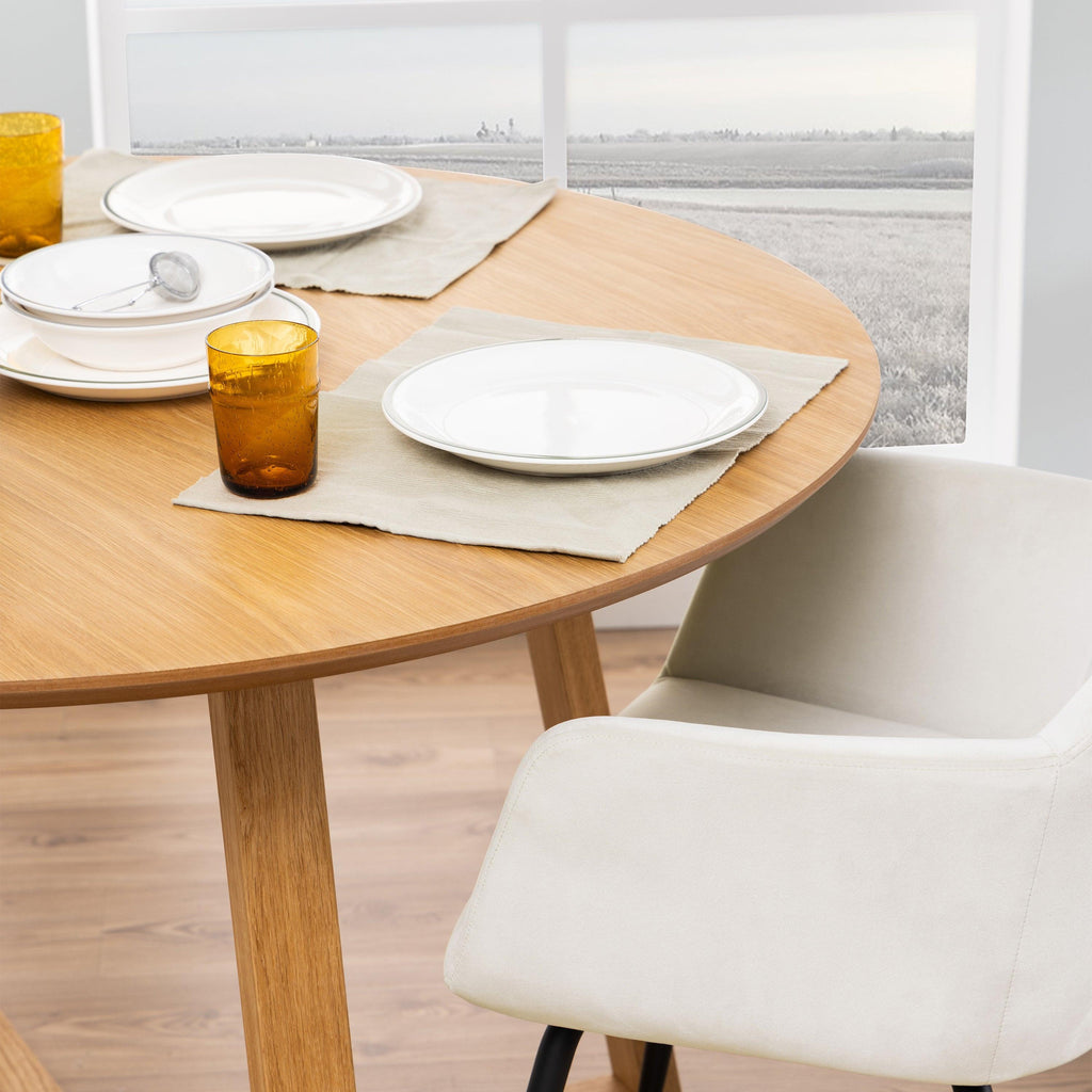 Malika Round Dining Table in Oak - image 5