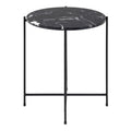 Avila Side Table with Black Polished Marble Stone 42x45cm - image 2