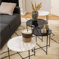 Avila Side Table with Black Polished Marble Stone 42x45cm - image 3