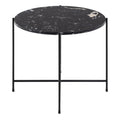 Avila Side Table with Black Polished Marble Stone 52x40cm - image 2