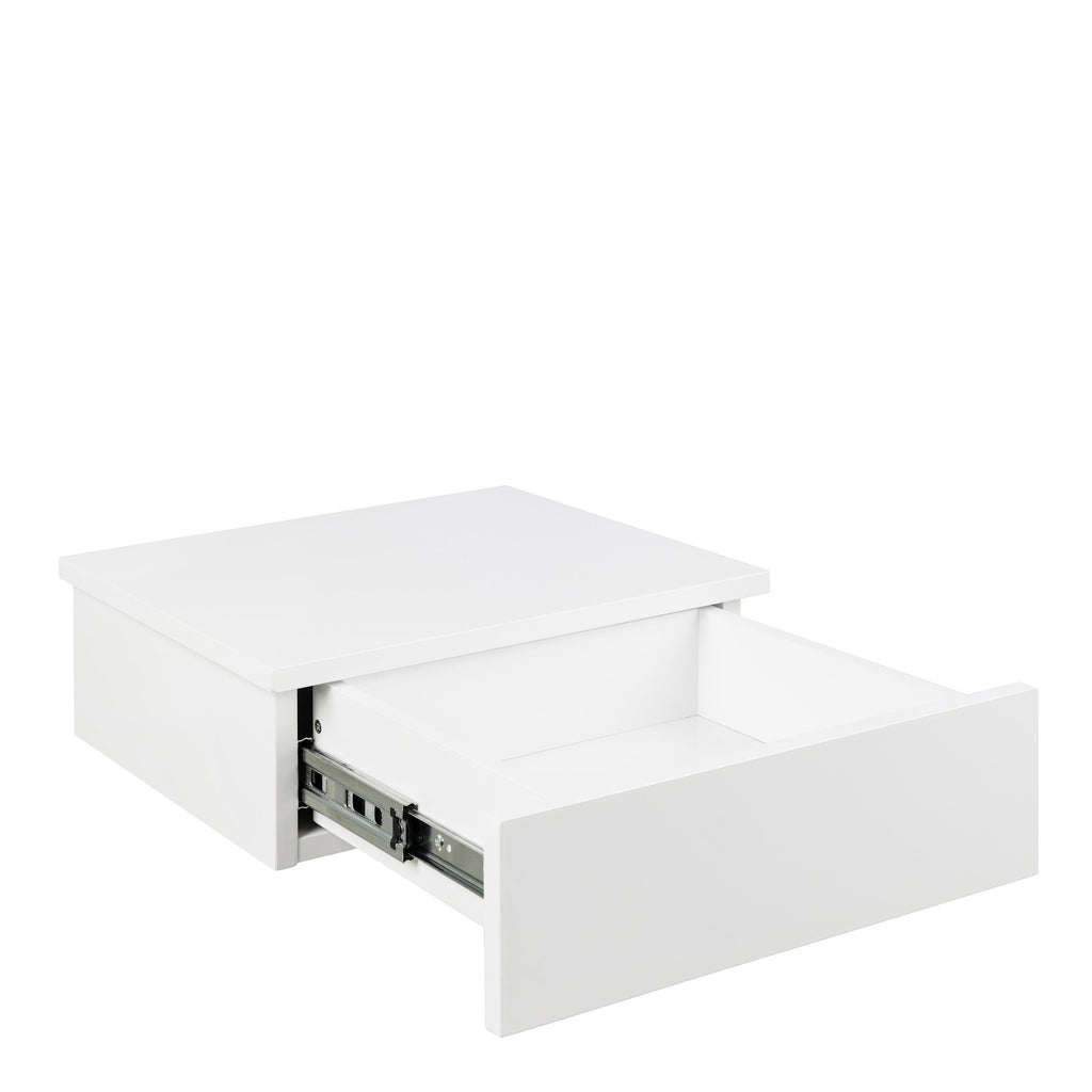 Avignon Square Bedside Table with 1 Drawer in White - image 3