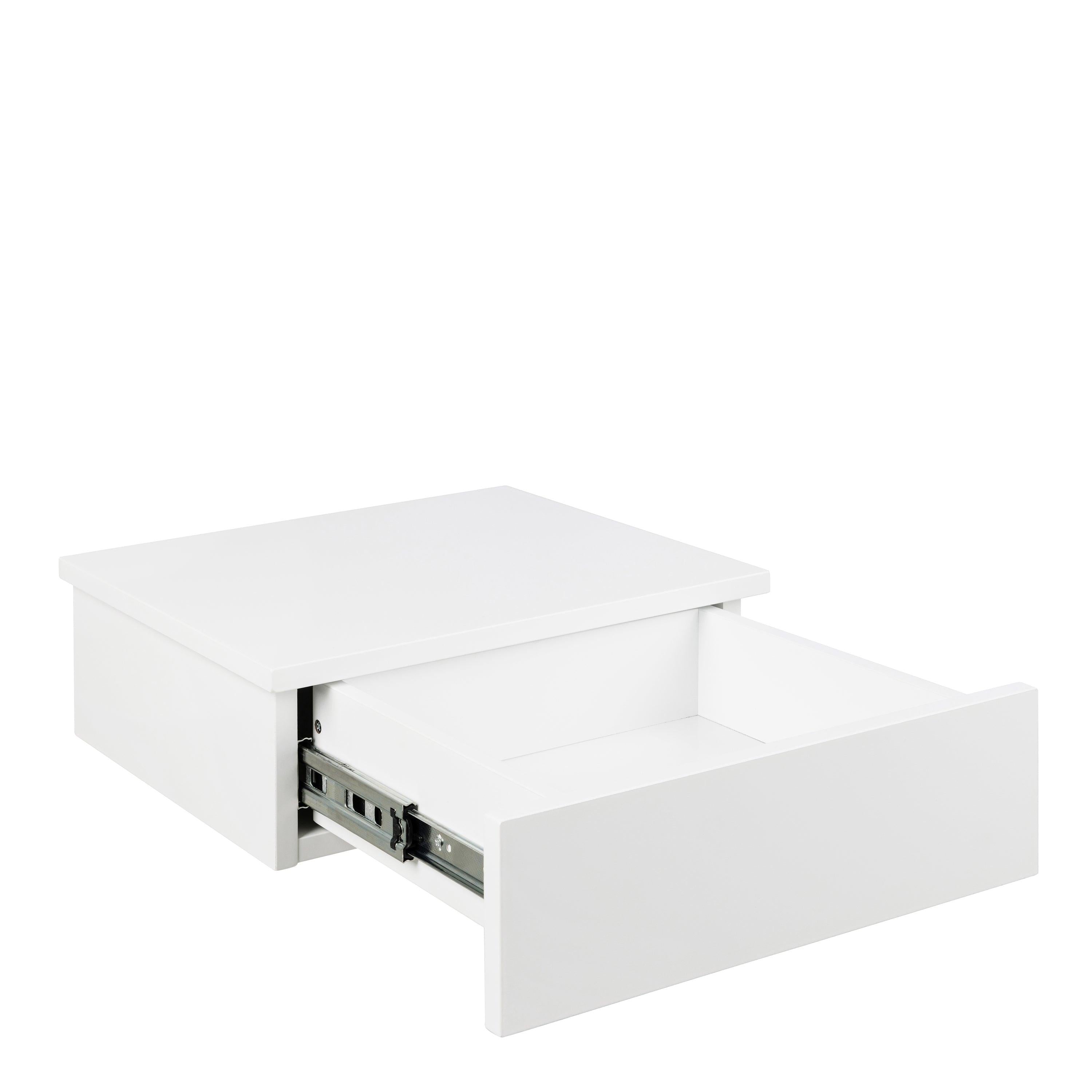 Avignon Square Bedside Table with 1 Drawer in White - image 3