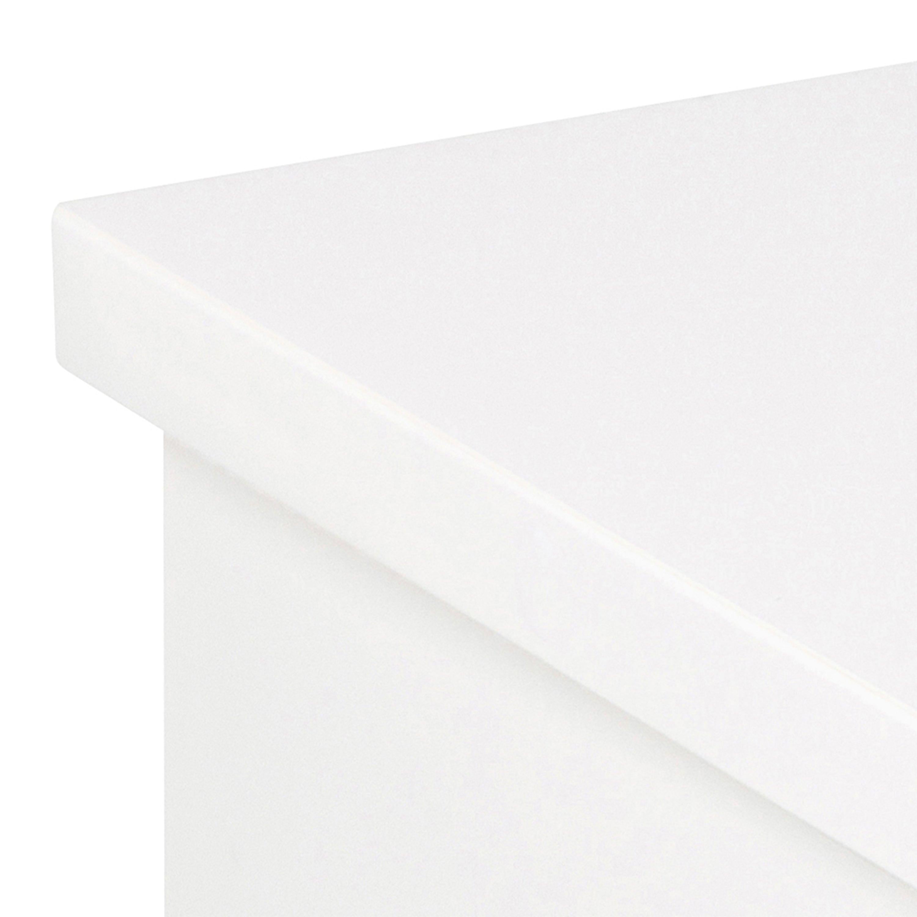 Avignon Square Bedside Table with 1 Drawer in White - image 6