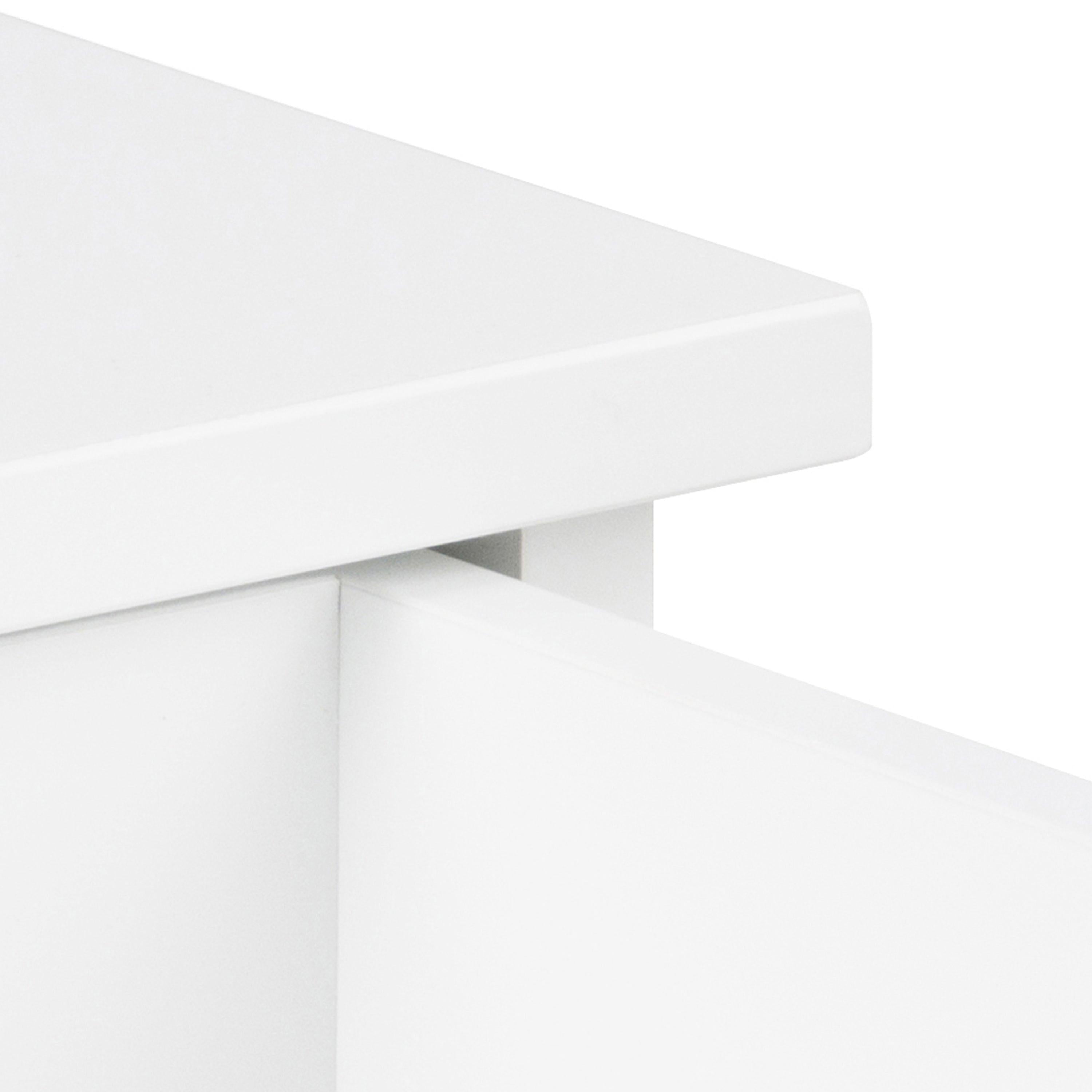 Avignon Square Bedside Table with 1 Drawer in White - image 7