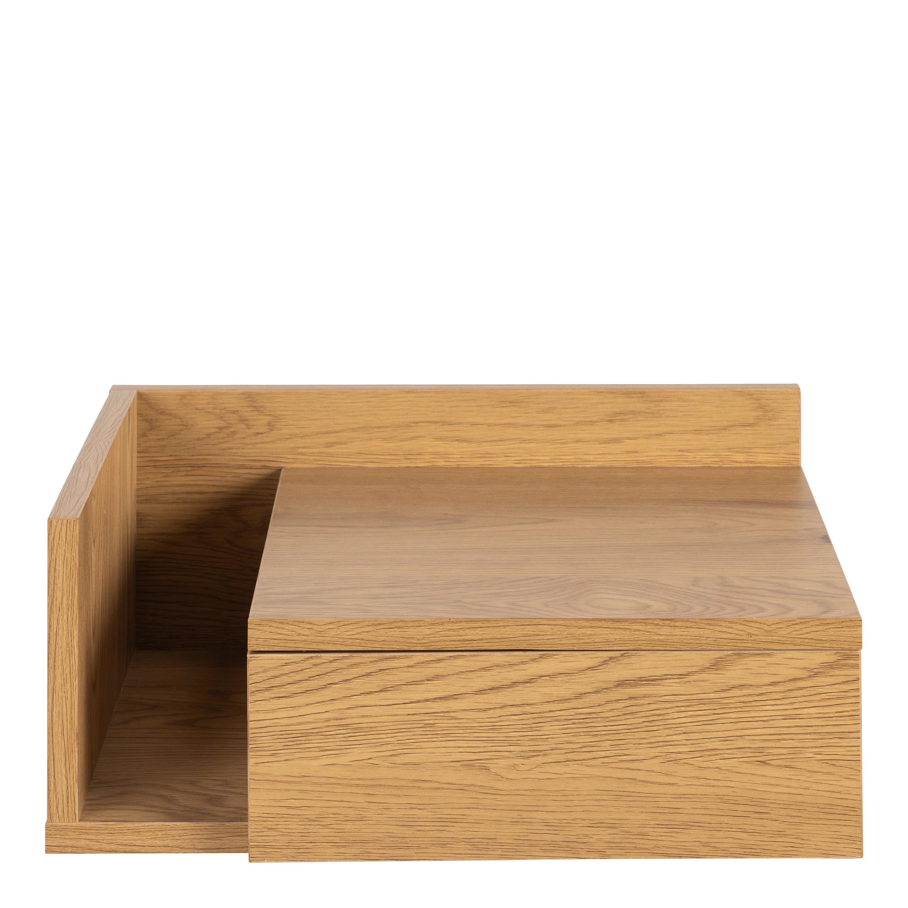 Ashlan Square Bedside Table with 1 Drawers in Oak - image 2