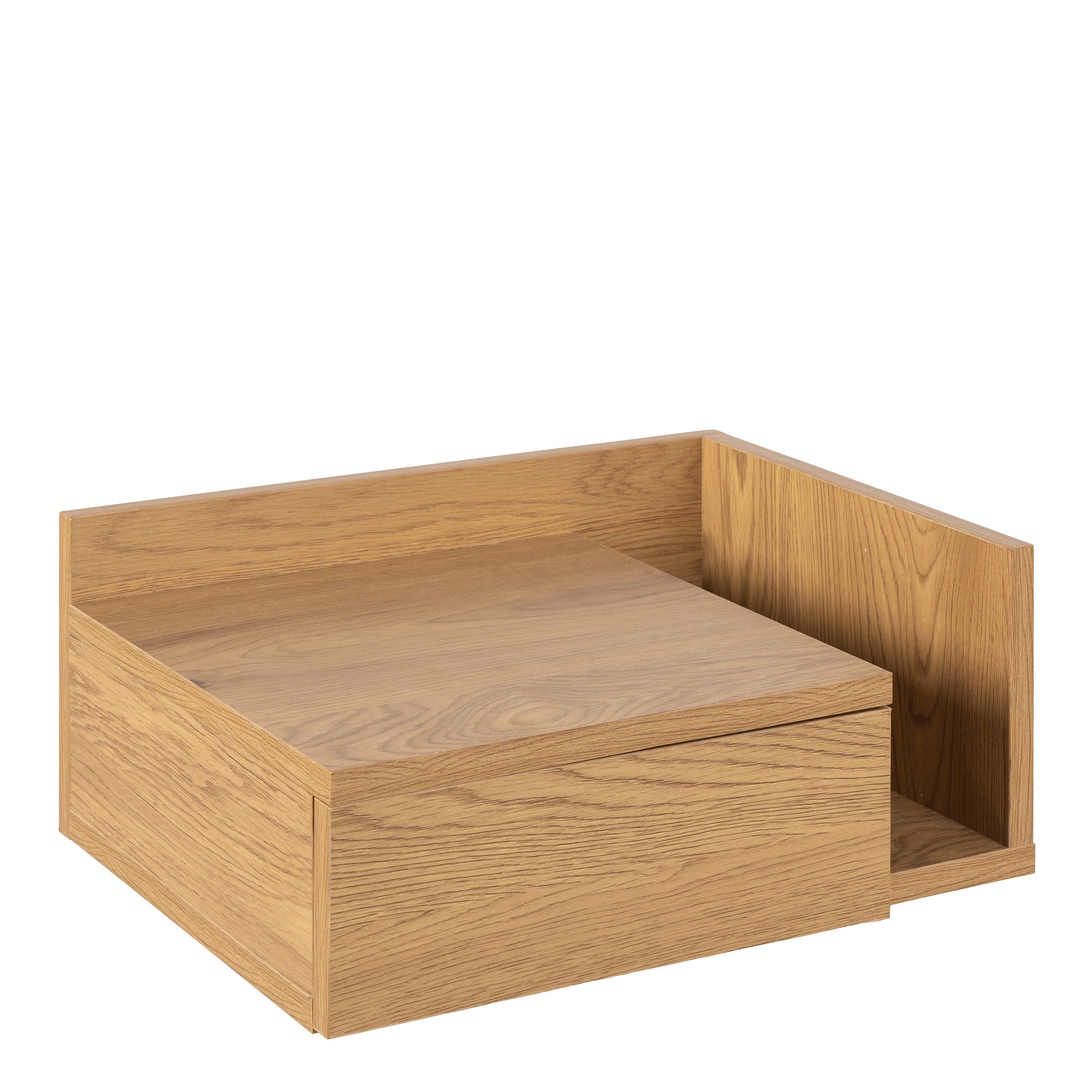 Ashlan Square Bedside Table with 1 Drawers in Oak - image 4
