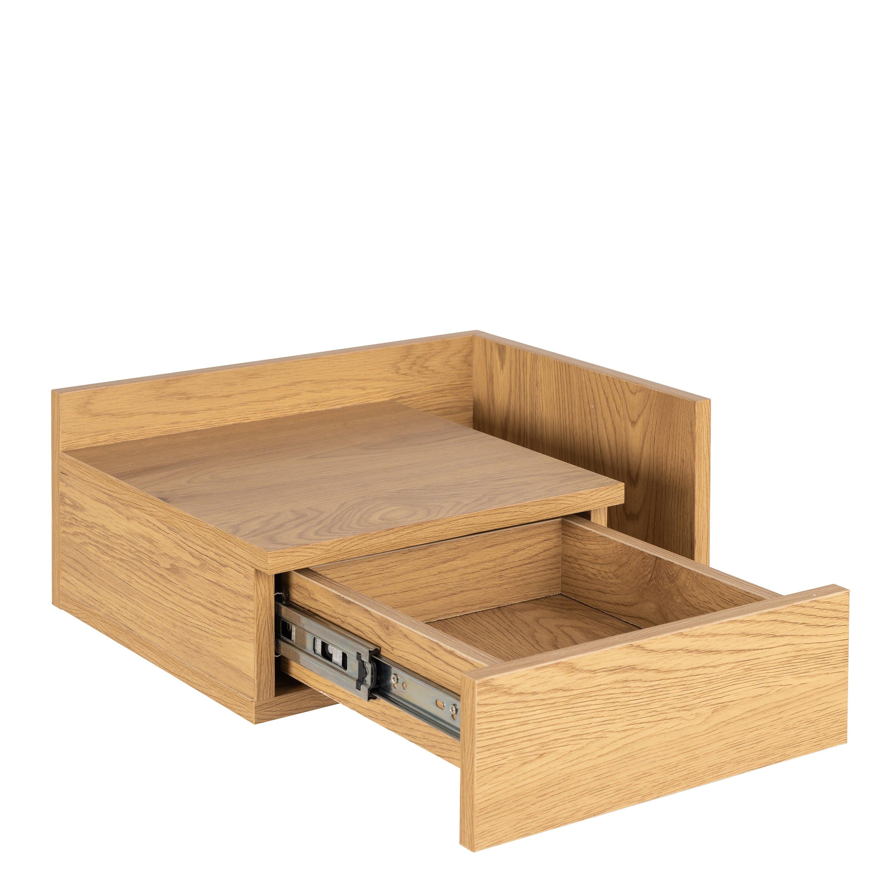 Ashlan Square Bedside Table with 1 Drawers in Oak - image 7