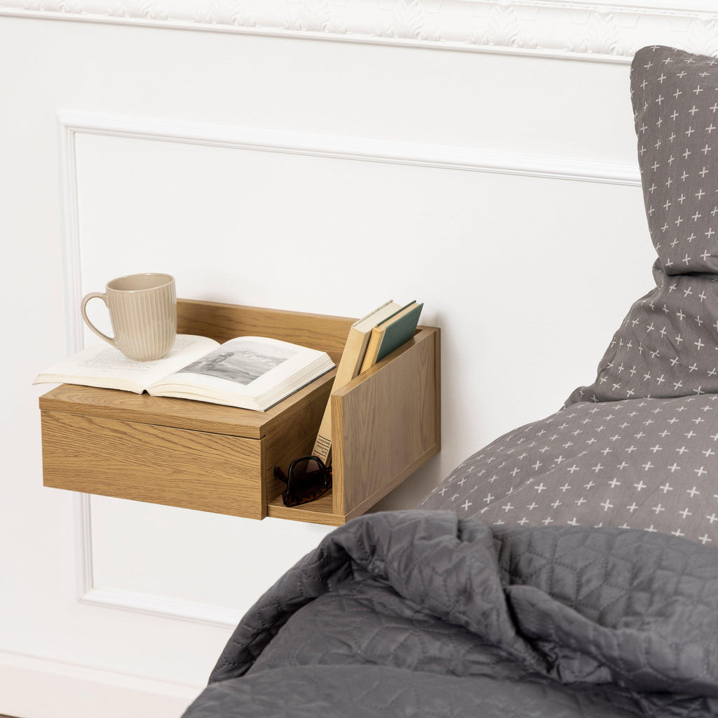 Ashlan Square Bedside Table with 1 Drawers in Oak - image 8