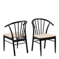 Cassandra Dining Chair with Armrest in Black Set of 2