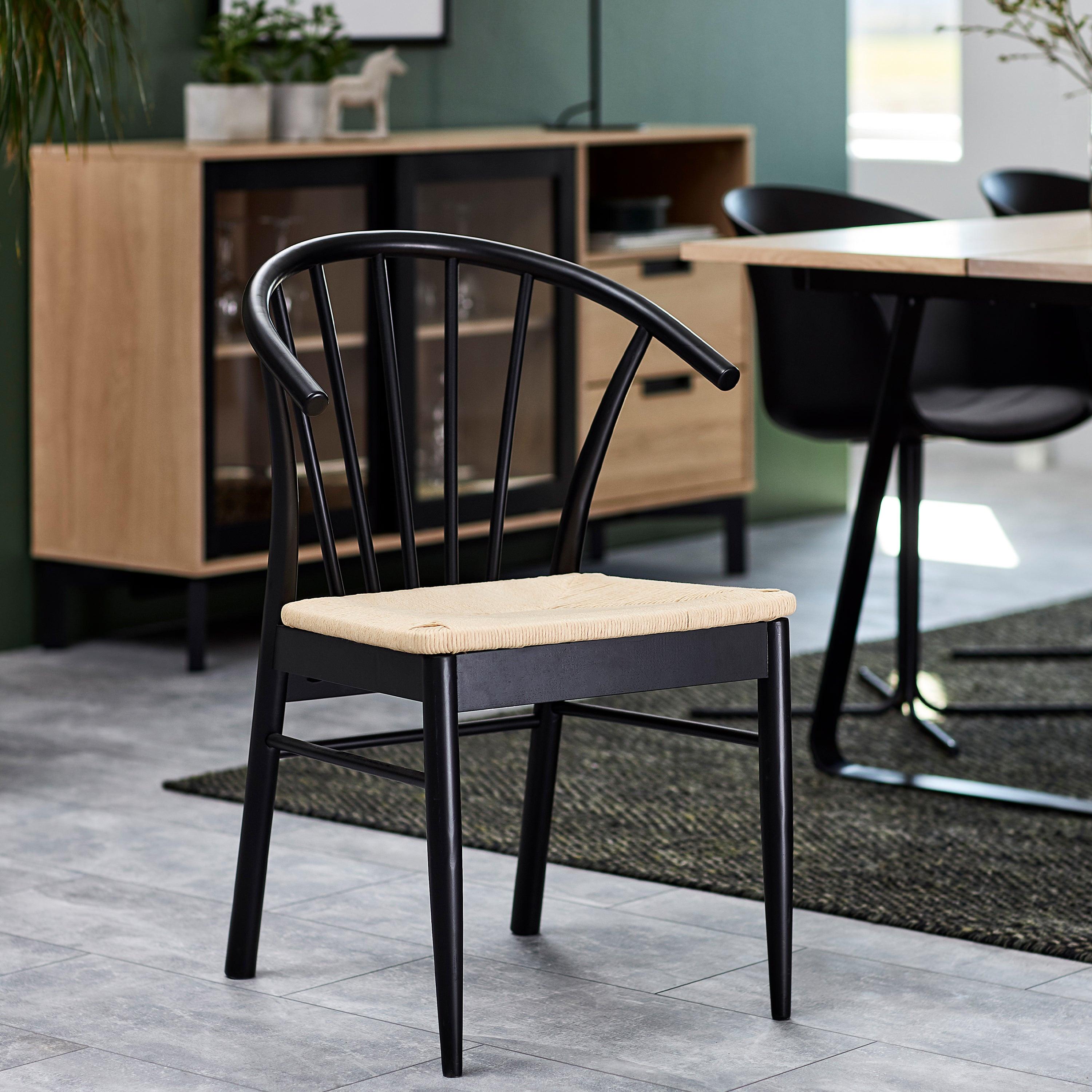 Cassandra Dining Chair with Armrest in Black Set of 2 - image 5