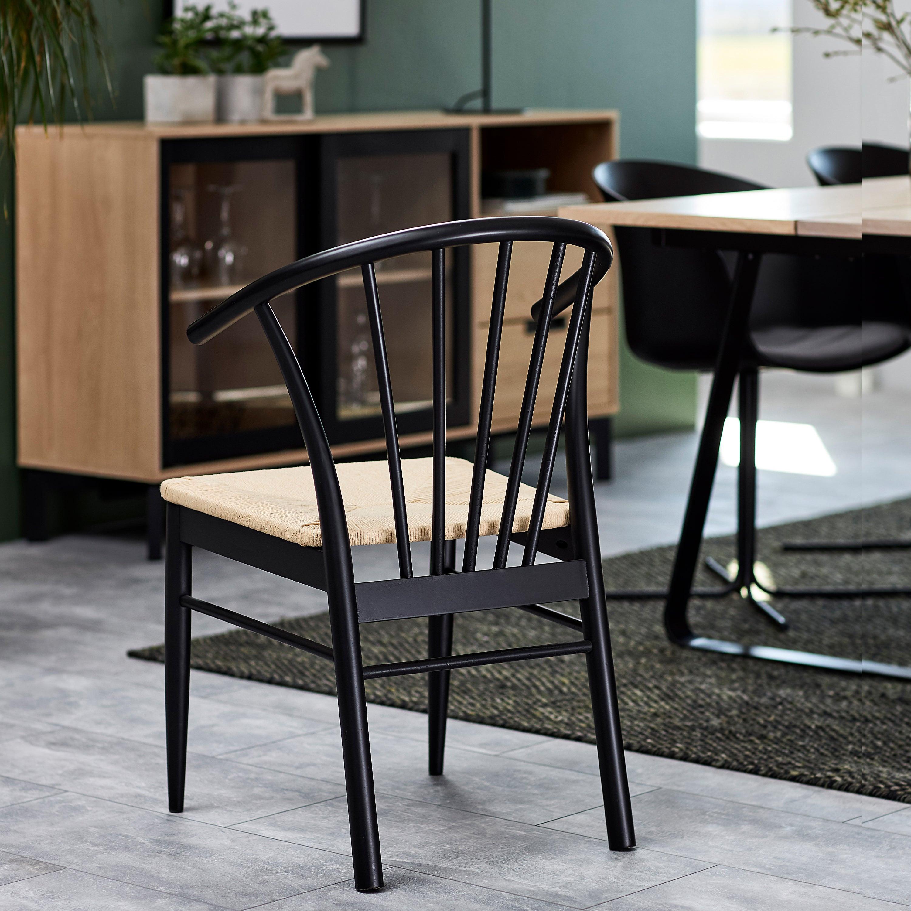 Cassandra Dining Chair with Armrest in Black Set of 2 - image 6