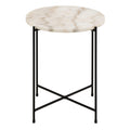 Avila Side Table with White Marble Top 42x45cm - image 2