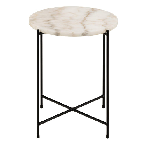 Avila Side Table with White Marble Top 42x45cm - image 2