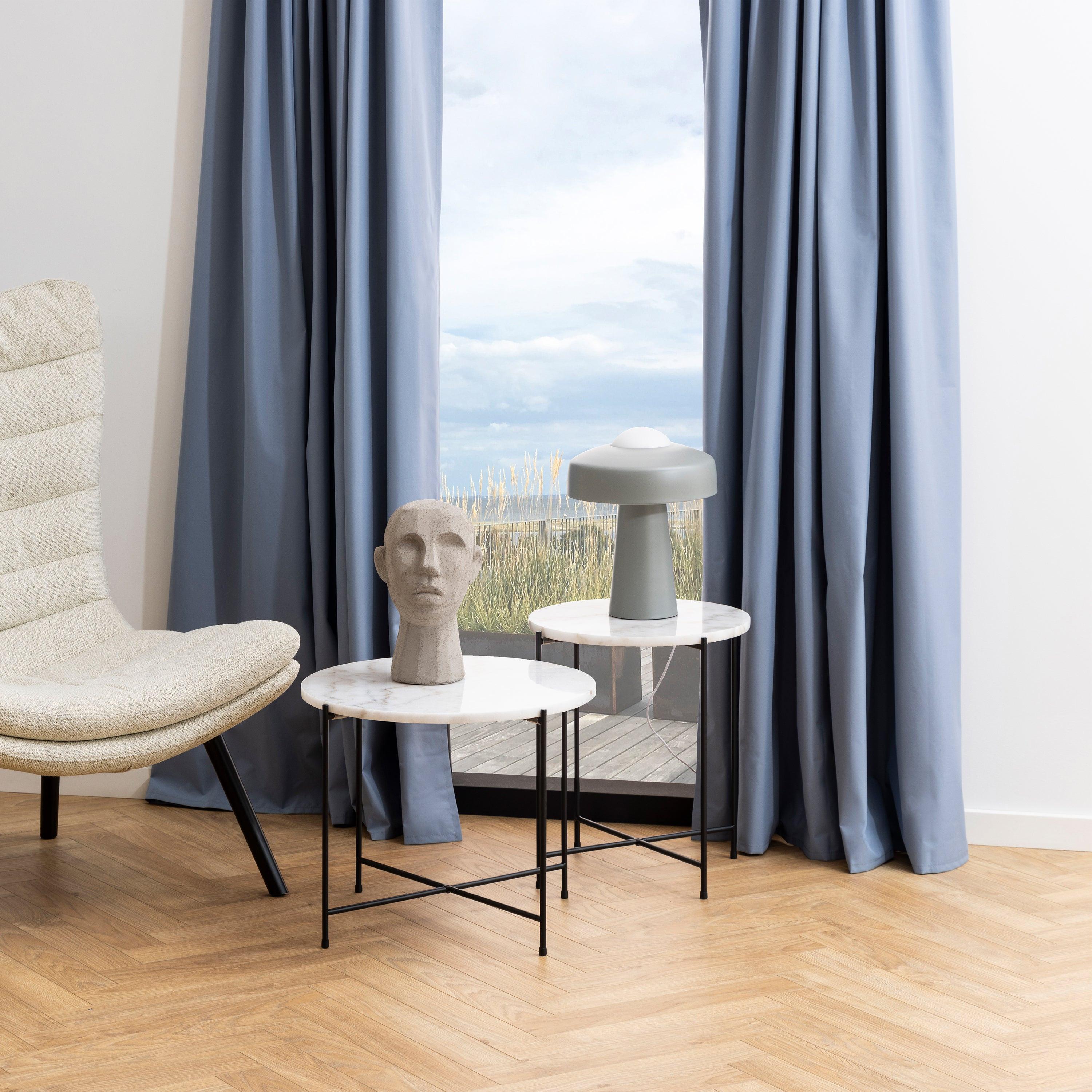 Avila Side Table with White Marble Top 42x45cm - image 4