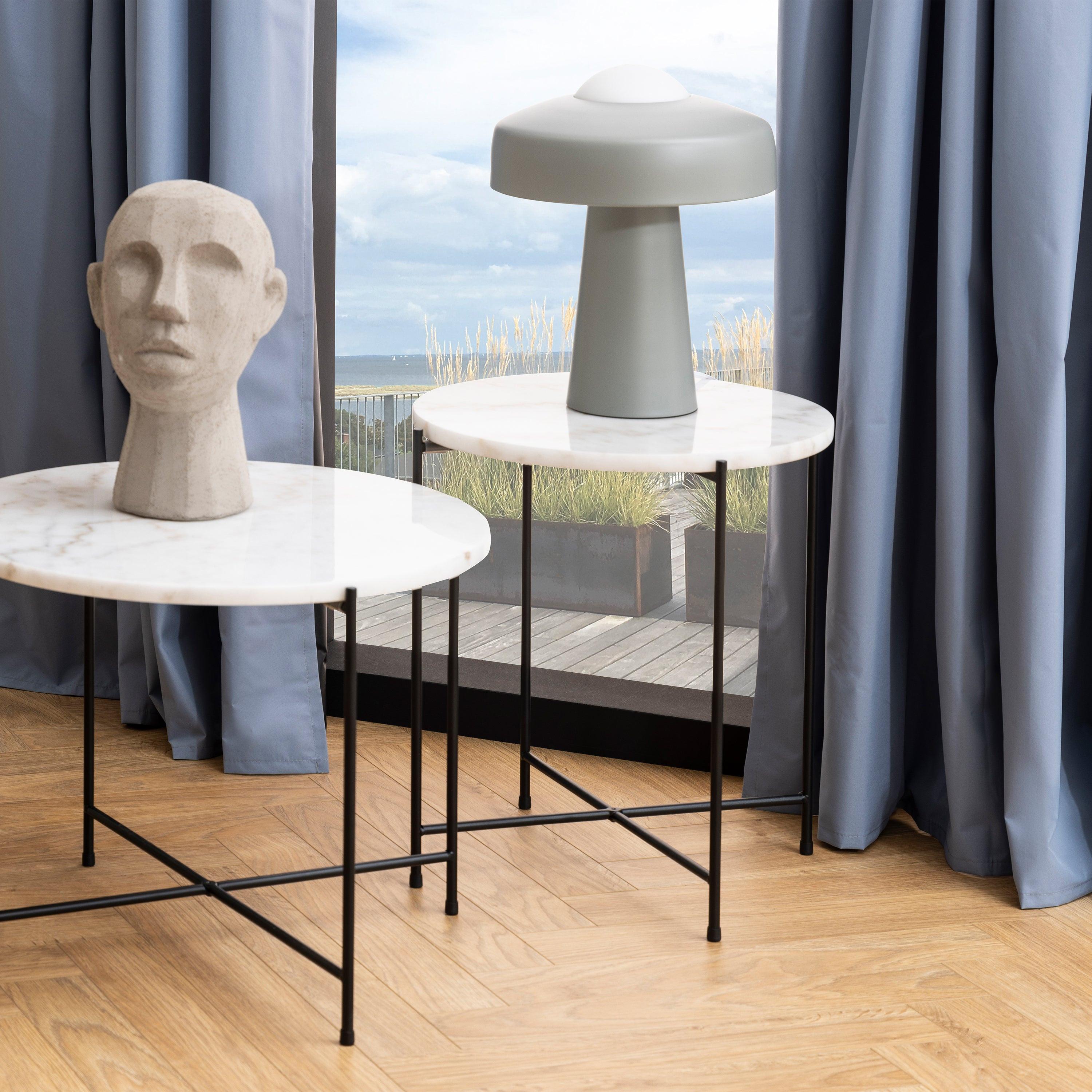Avila Side Table with White Marble Top 42x45cm - image 5